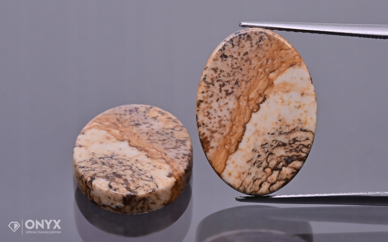 Jaspis Kalahari mělký Pár ovál 18x13 mm