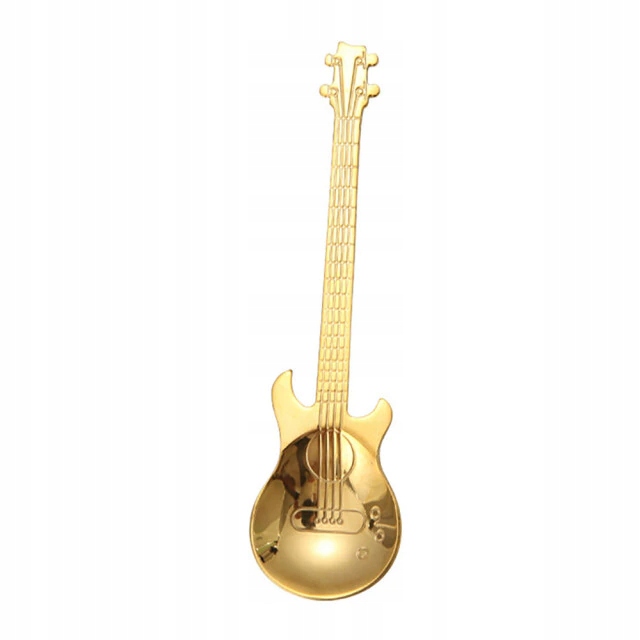 

Łyżeczka do kawy herbaty cukru łyżka gitara Złota