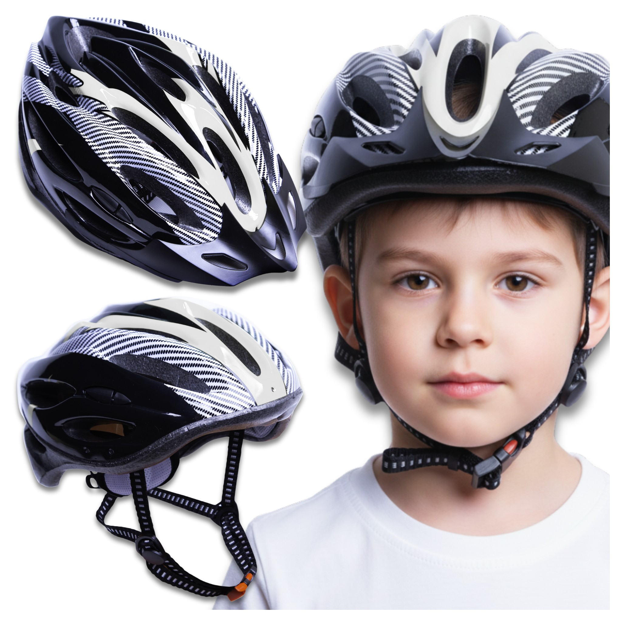Kask Rowerowy Mtb Regulowany Dziecięcy na Rower Szosowy z Daszkiem 48-54 cm