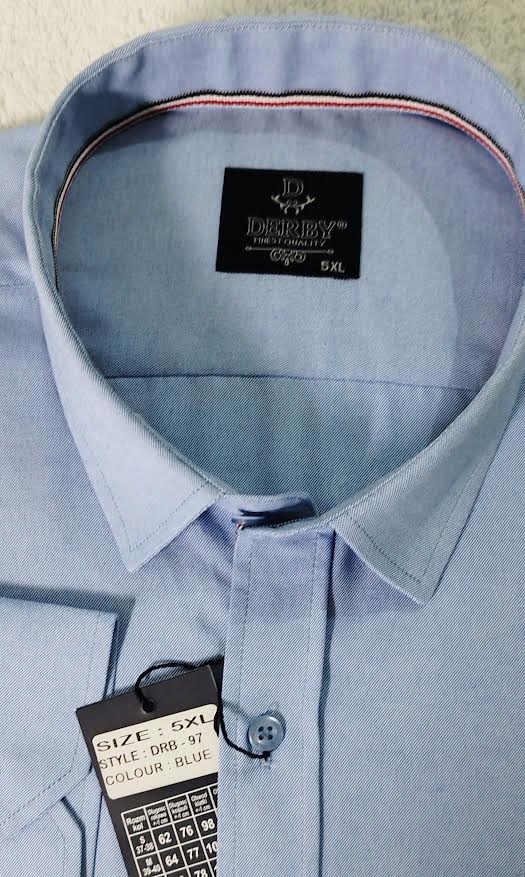 Derby Pánská Košile modrá s dlouhým rukávem regular 4XL 48/49 drb-97