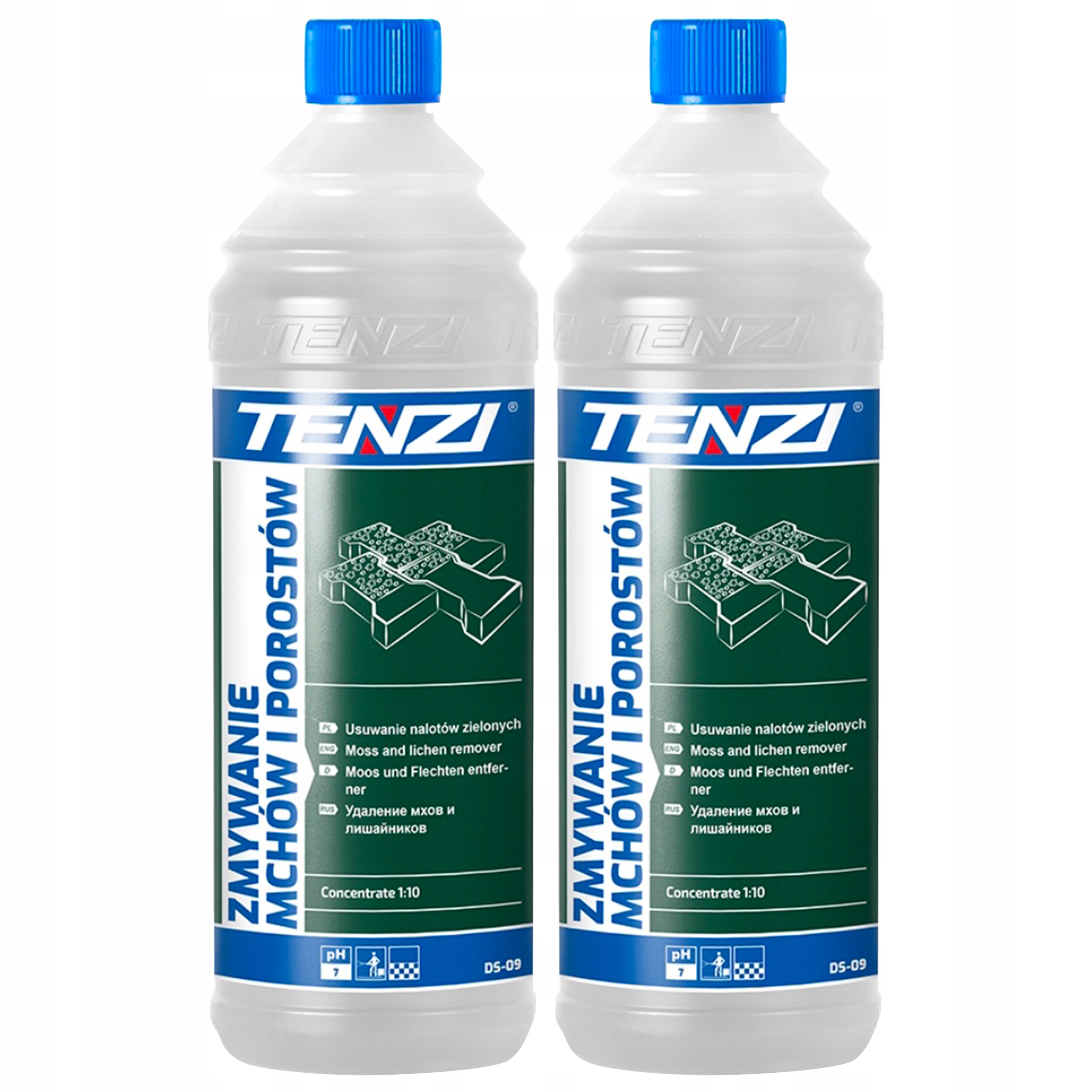 Levně Mytí mechu a lišejníků přípravek na čištění dlažebních kostek 1l sada 2ks