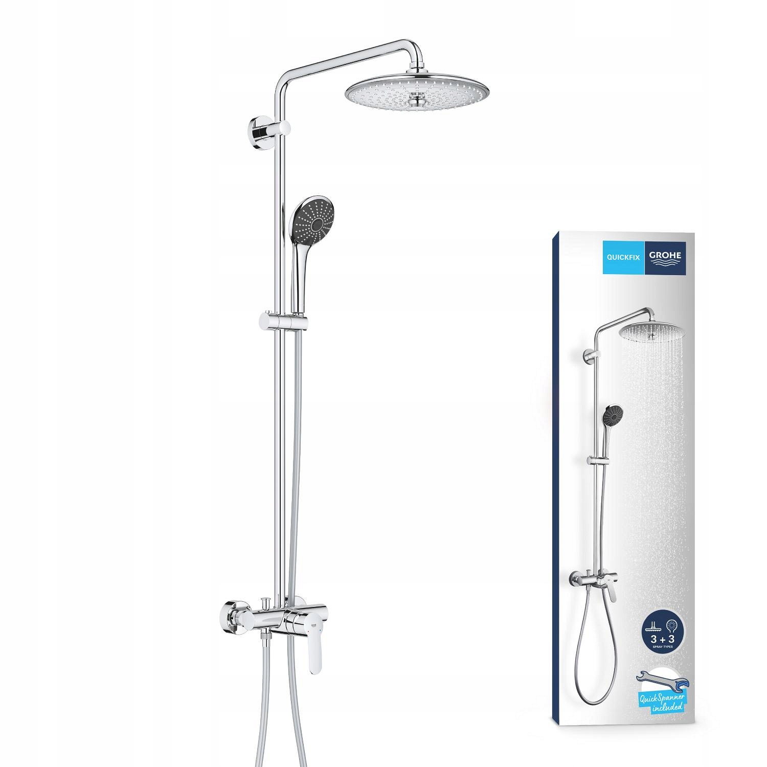 Zestaw prysznicowy Grohe Vitalio Joy System 260 z baterią ścienną