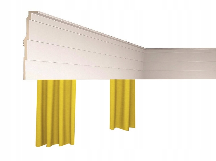 stropní lišta kryt záclonová tyč Led Nehořlavá 25 cm římsová 2 m Nmc