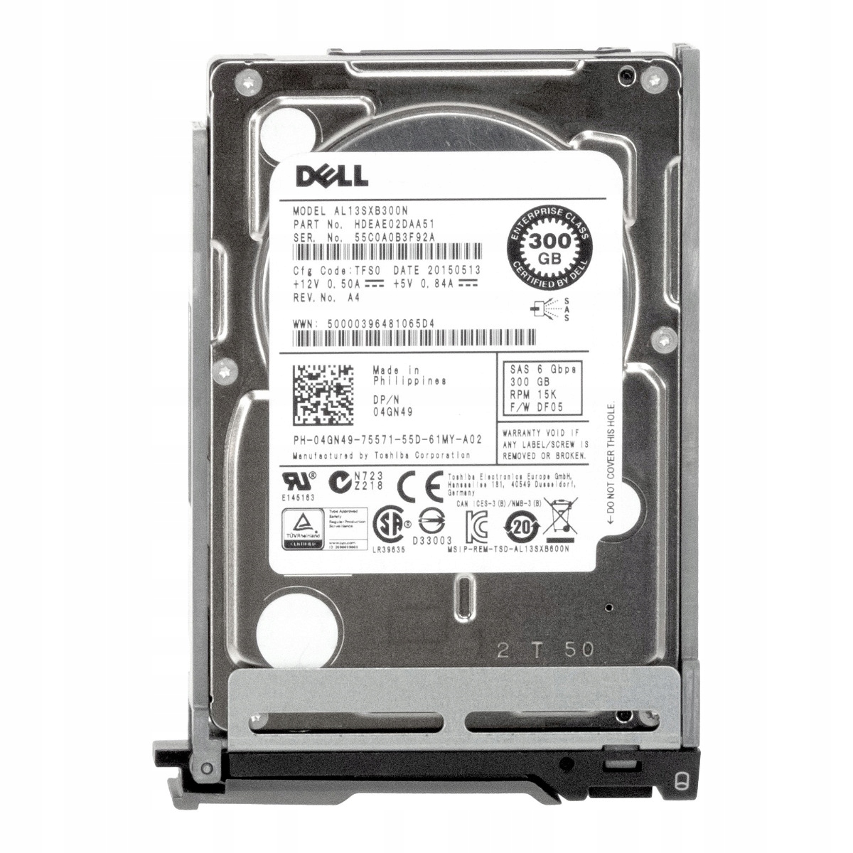 Dell 300GB 04GN49 SAS-2 15K 64MB 2.5'' AL13SXB300N