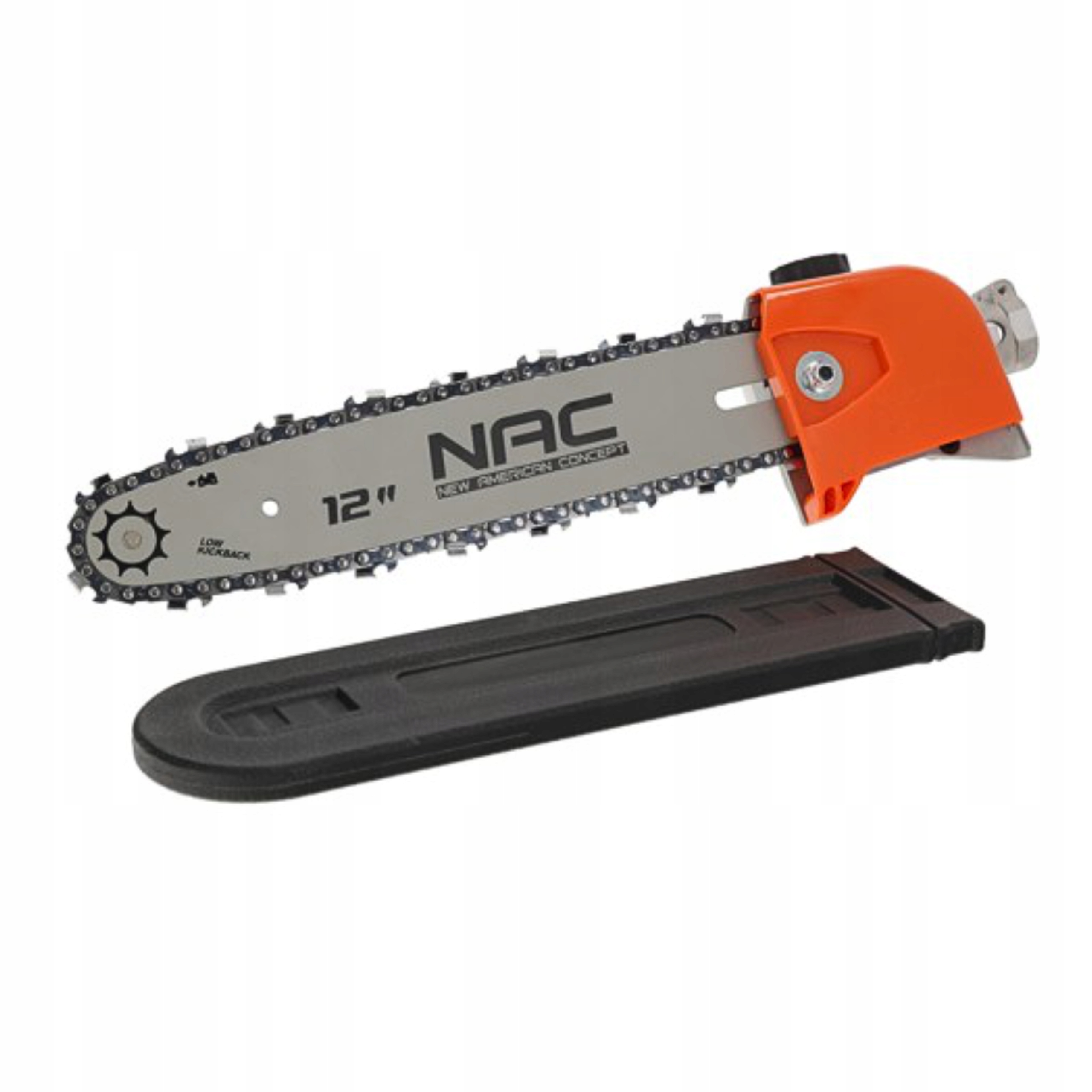 PRZYSTAWKA DO KOSY SPALINOWEJ NAC PIŁA 26MM, 7 FREZÓW PROWADNICA 12 CALI