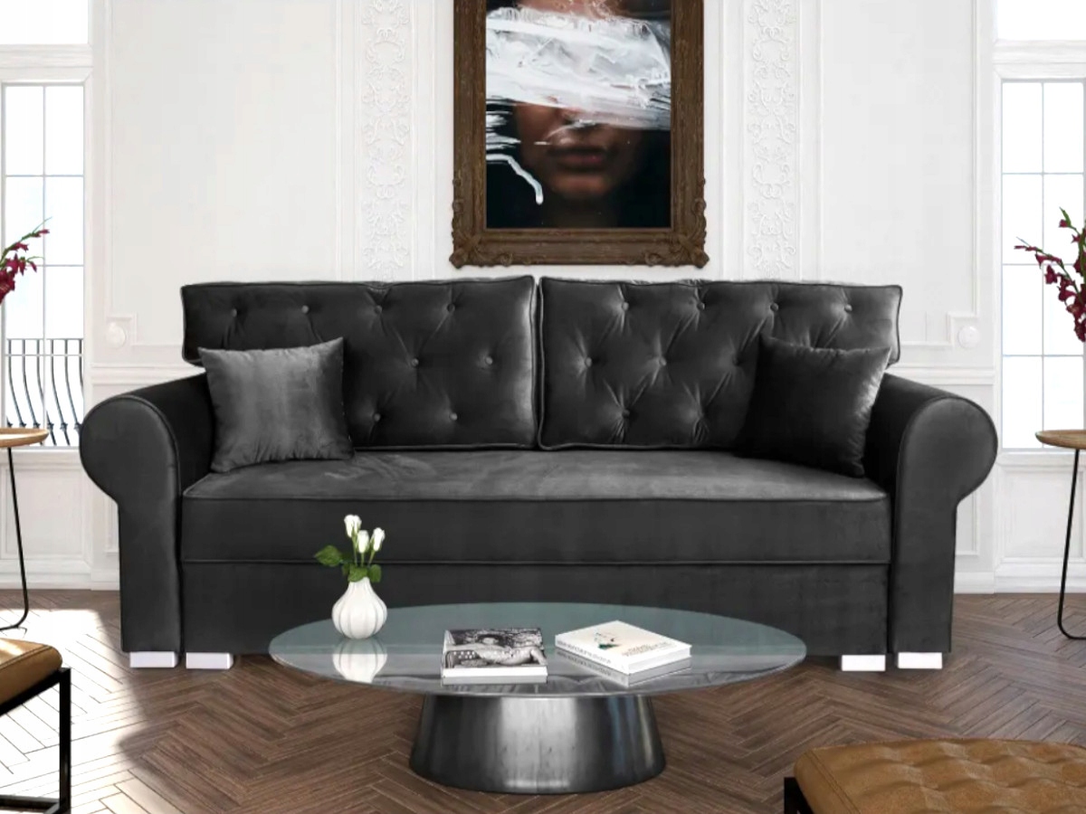 3místná pohovka Retro prošívaná 250x90x90 Rozkládací pohovka Vintage 3 O-sofa