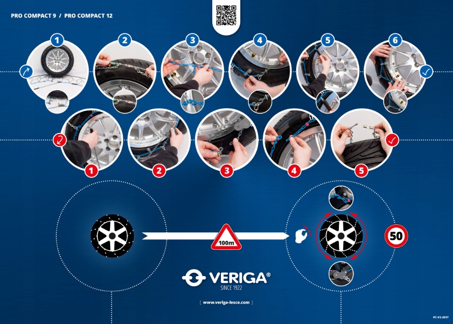 Łańcuchy Veriga ProCompact 110 225/55R16 235/50R16 245/45R16 205/55R17 Kod producenta v30038 /97