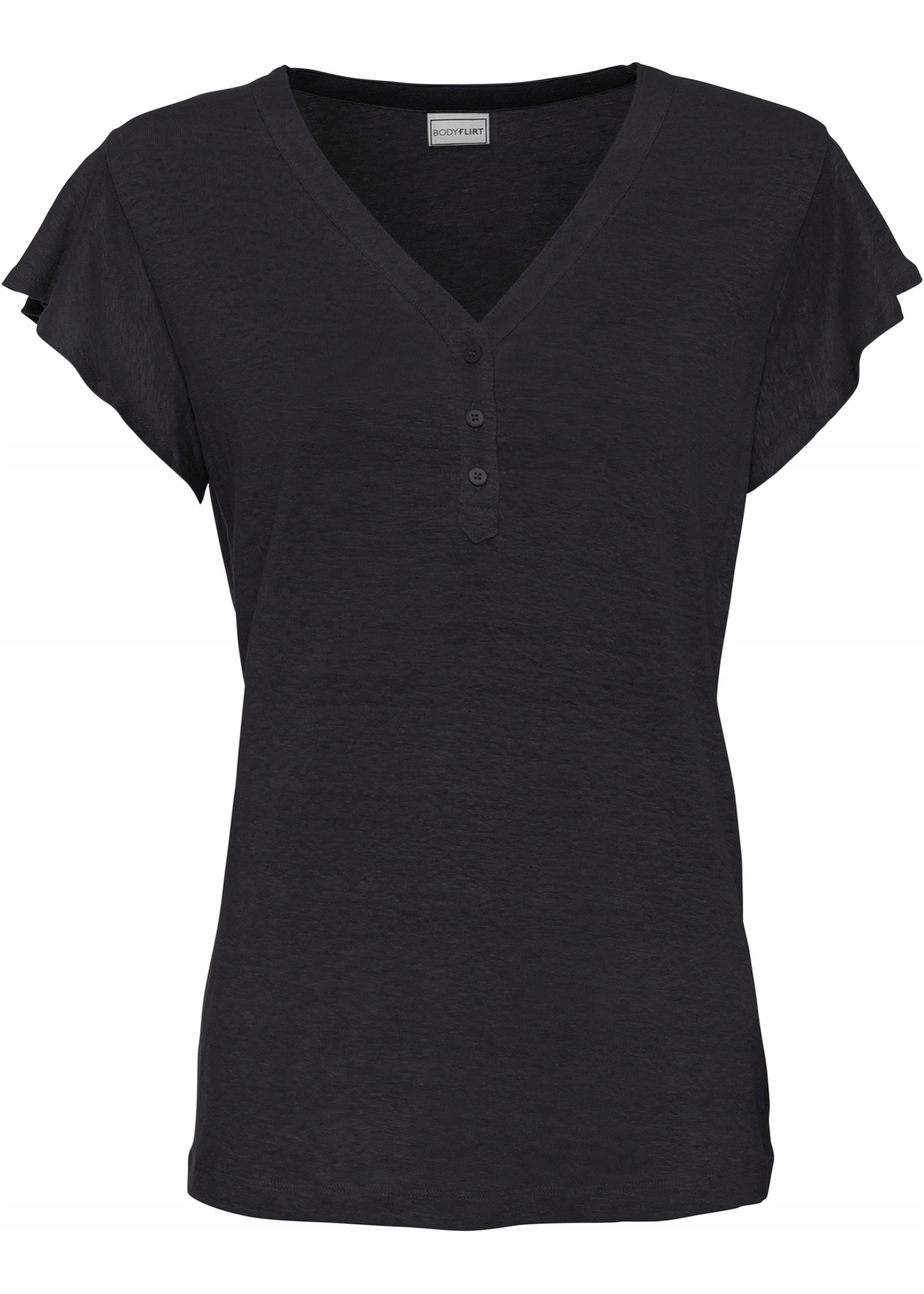 

I66 Bpc Shirt lniany z falbanami r.32/34