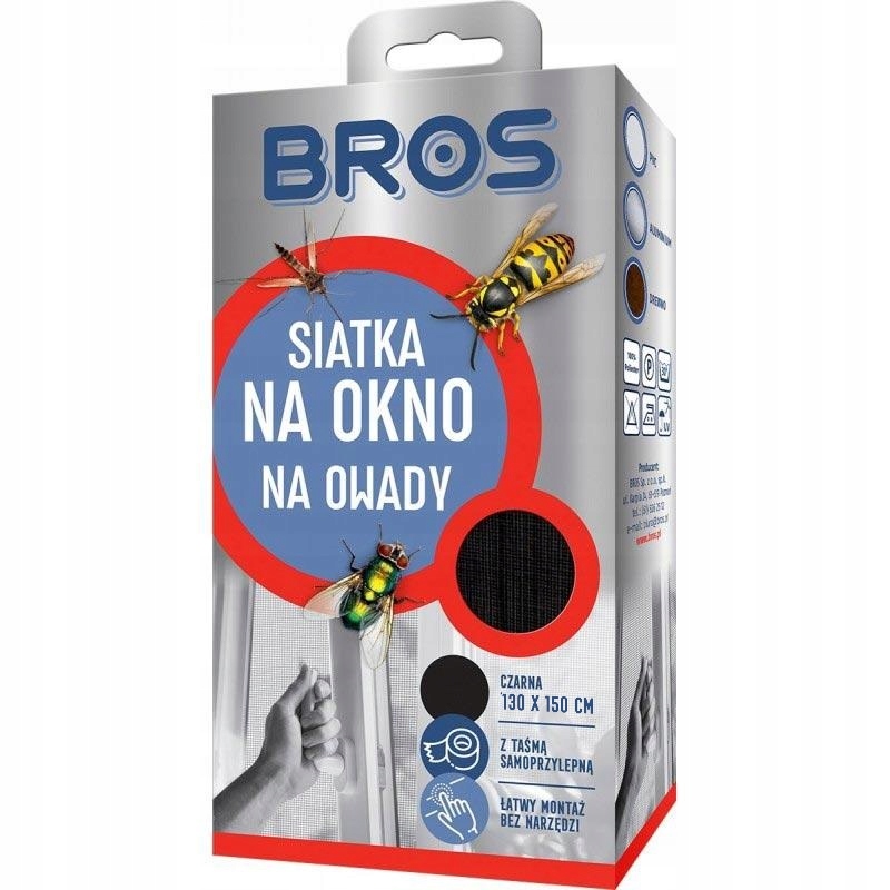 

Siatka na okno na komary Bros 130x150 czarna
