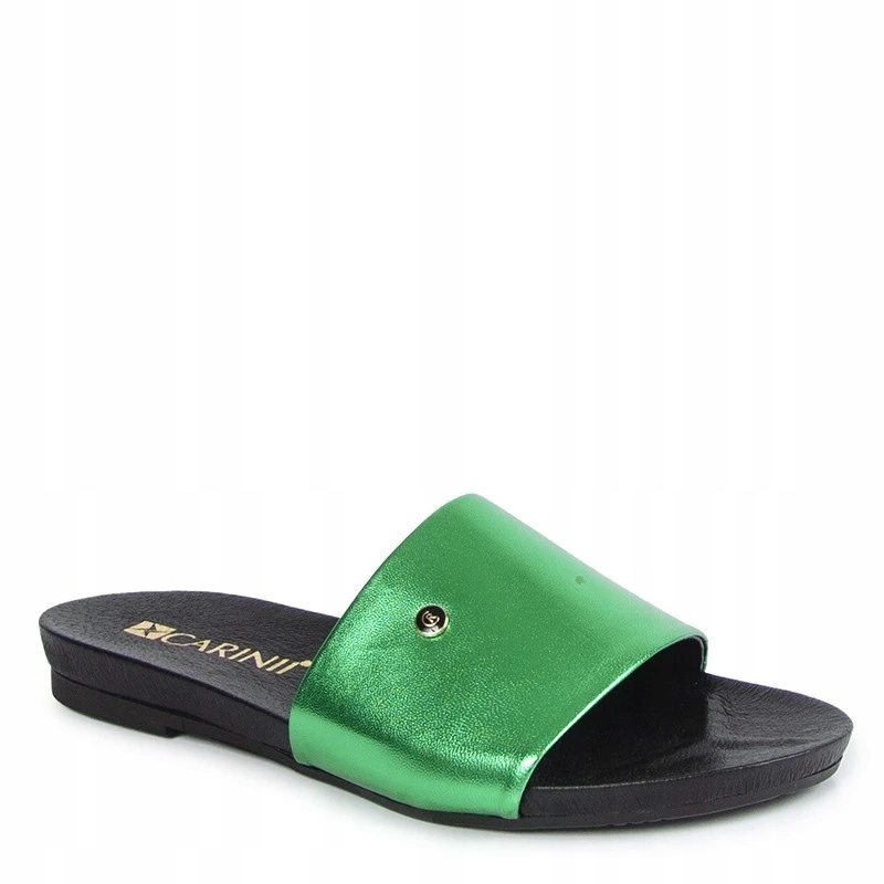 Carinii B9707 Nazouváky Kožené Zelené 37