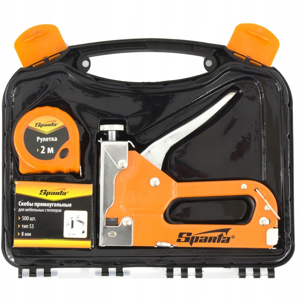 

Zestaw: zszywacz tapicerski, zszywki, miara Sparta