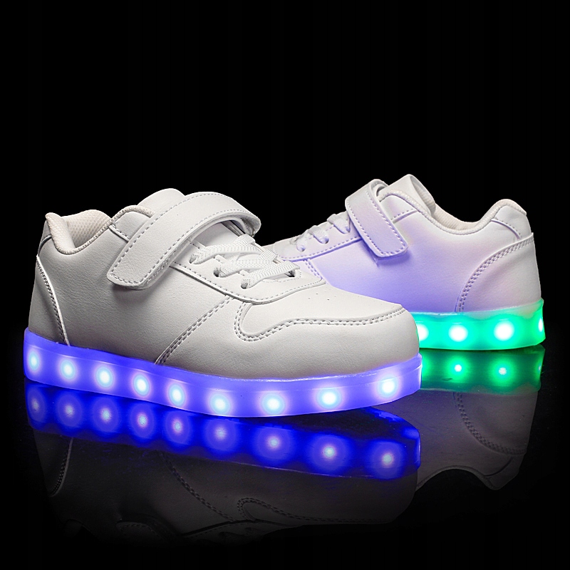 BUTY LED Z PODŚWIETLENIEM ŚWIECĄCE NA RZEP BIAŁE Rozmiar (new) 32