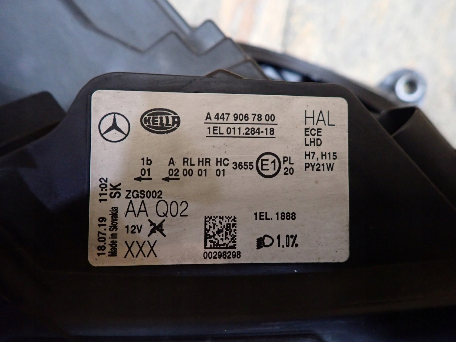 light right REFLEKTOR right MERCEDES VITO 447 2014- A4479067800