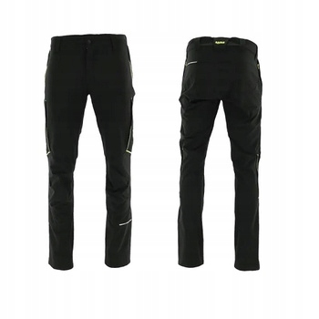 Spodnie Robocze Sara Lightflex 4-Way Stretch Czarny Żółty odblask r.58-XL