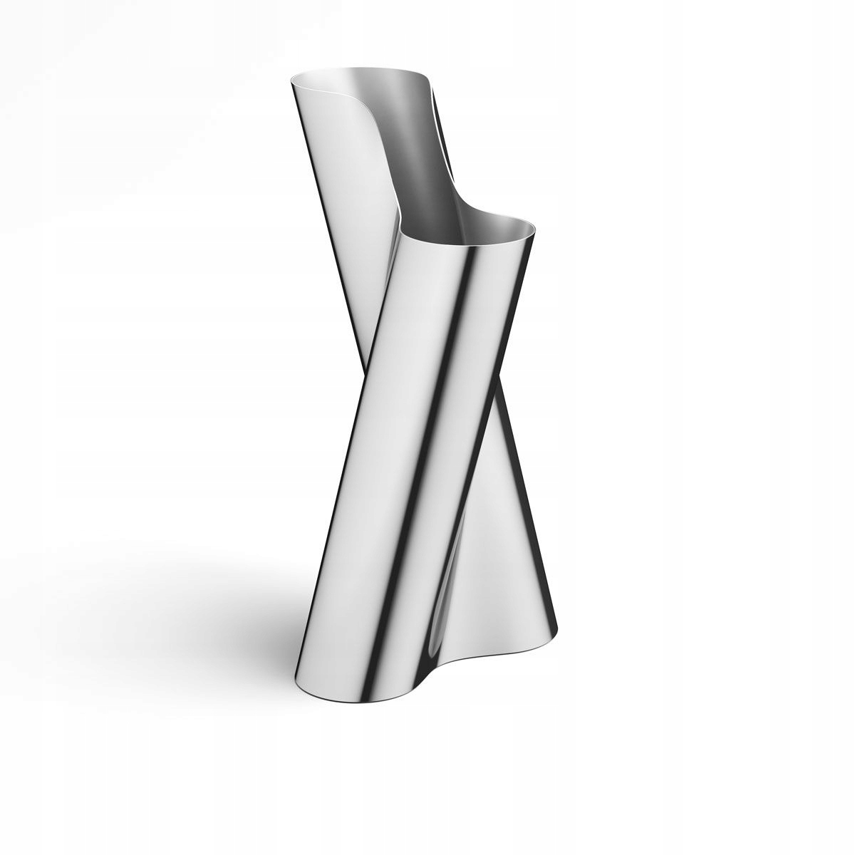 Georg Jensen Lituus Oceľový Váza Podlahová 49 cm Strieborný lesk