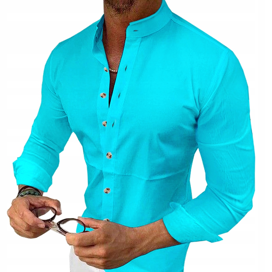 Pánská košile Casual každodenní bavlněná stojáček