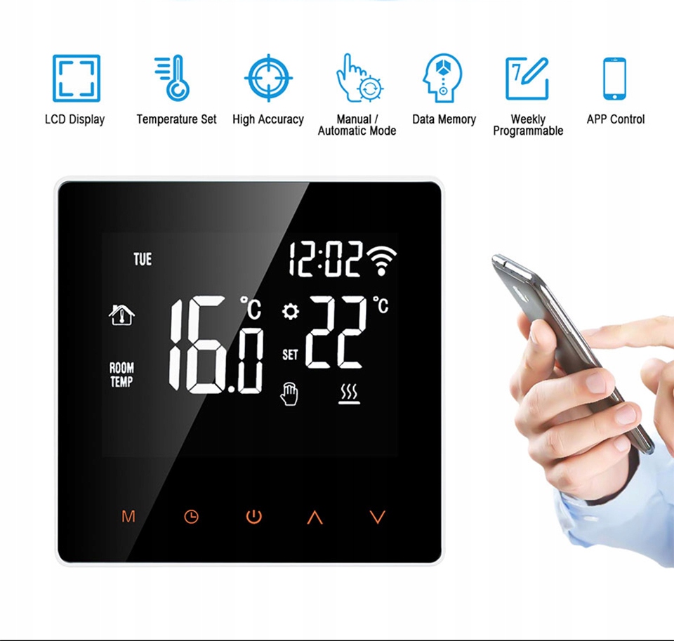 Regulator temperatury WiFi TUYA Kontrola APP 16A