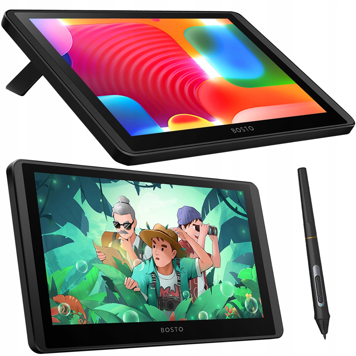 Tablet graficzny Bosto 12HD-A z piórem Ekran LCD 5080 Lpi 8192 dla grafika