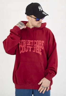 Mikina Prosto S kapucí Street Couture washed burgundy