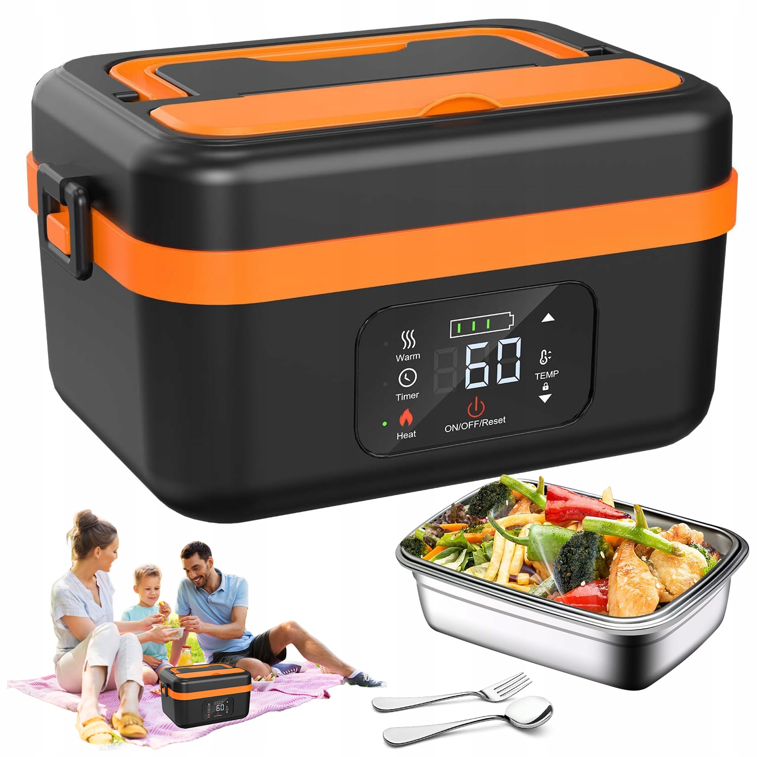 Elektrický Obědový Box Ohřívač Jídla 60 W, Rychlé Zahřátí 1000 ML