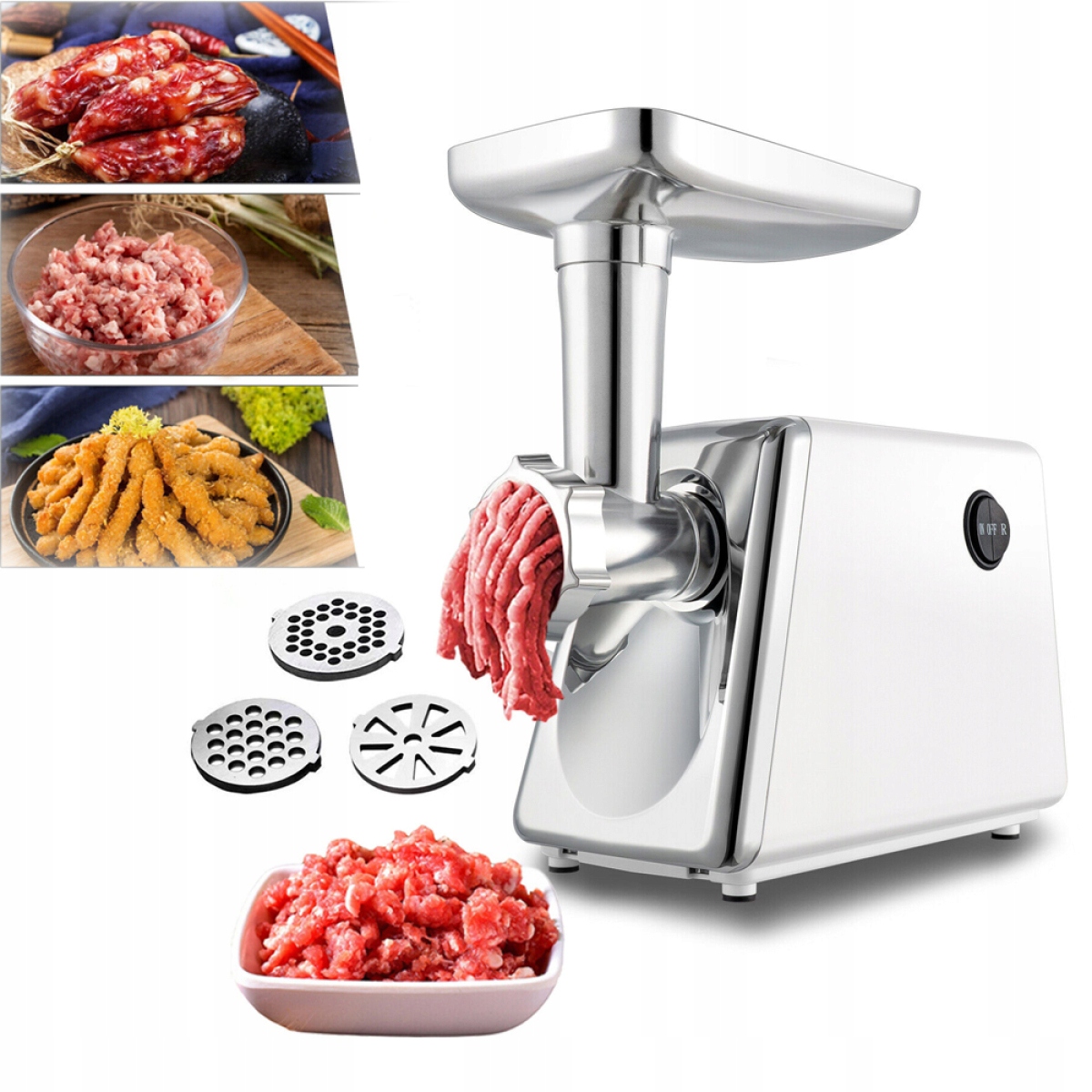 Elektrický Mlýnek Na Maso 220 V 800 W, Bílé Stříbro