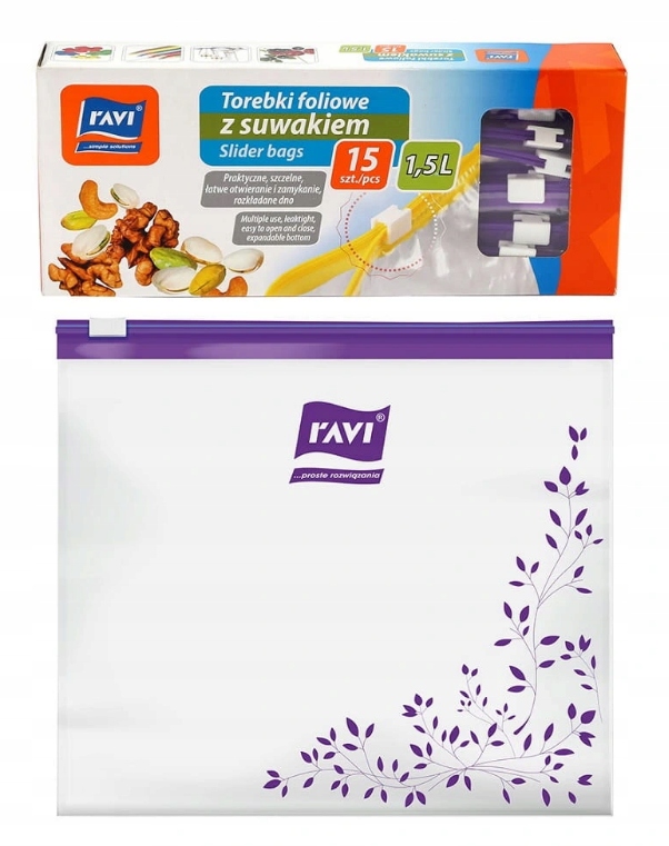 

Woreczki Z Suwakiem Torebki Suwak 1,5L 15 Szt Ravi