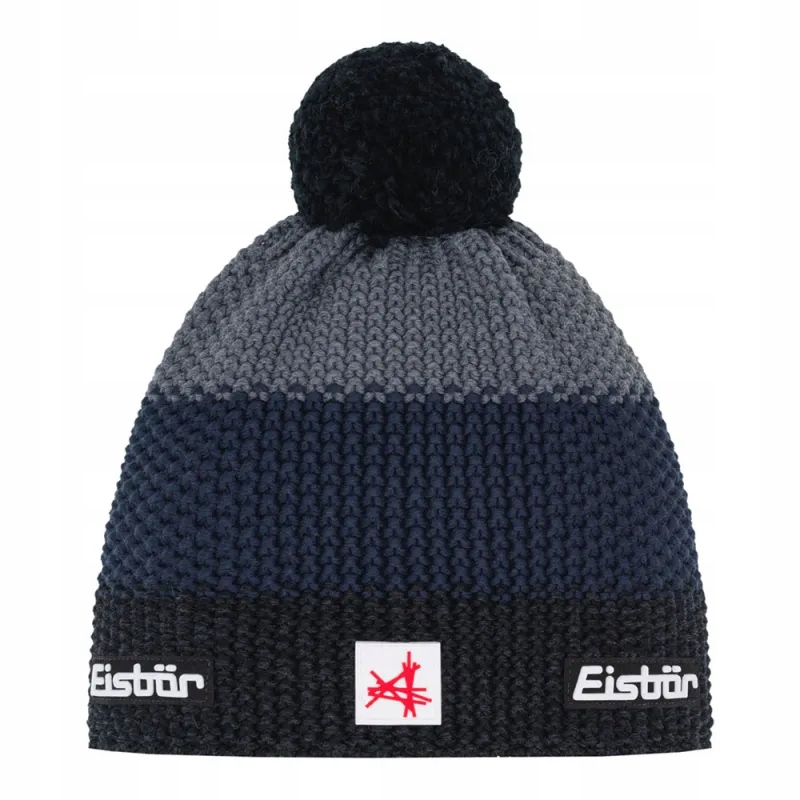 Czapka Eisbar Star Pompon Black Cobalt Grey 33172#786