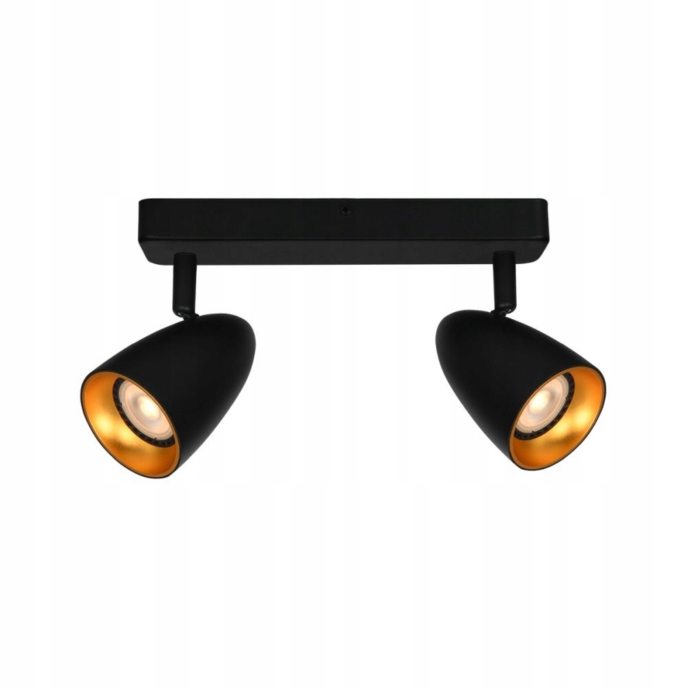 Černá dvojitá stropní spotová lampa černo-zlatá Tino Italux