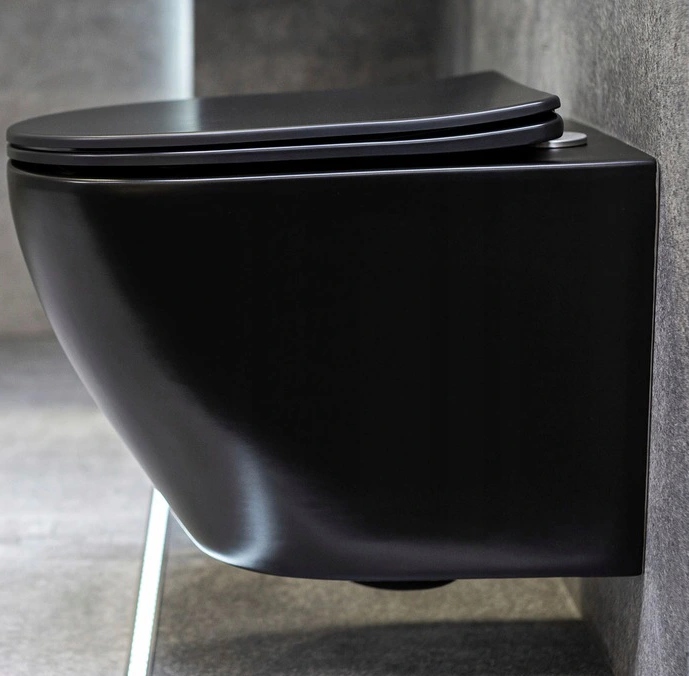 ZESTAW MISA WC RIMLESS CZARNA MAT STELAŻ PRZYCISK Wysokość stelaża 115 cm