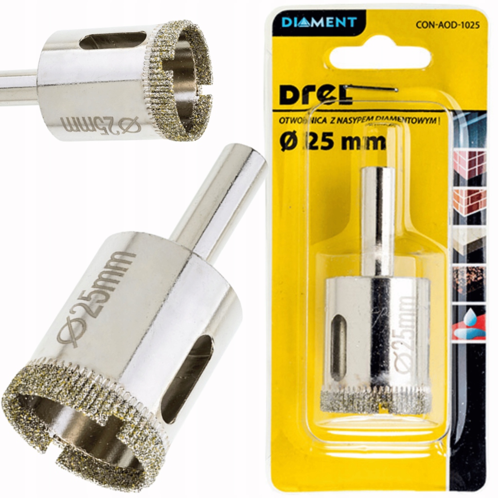 OTWORNICA DIAMENTOWA KORONKA DO GRESU PŁYTEK 25mm