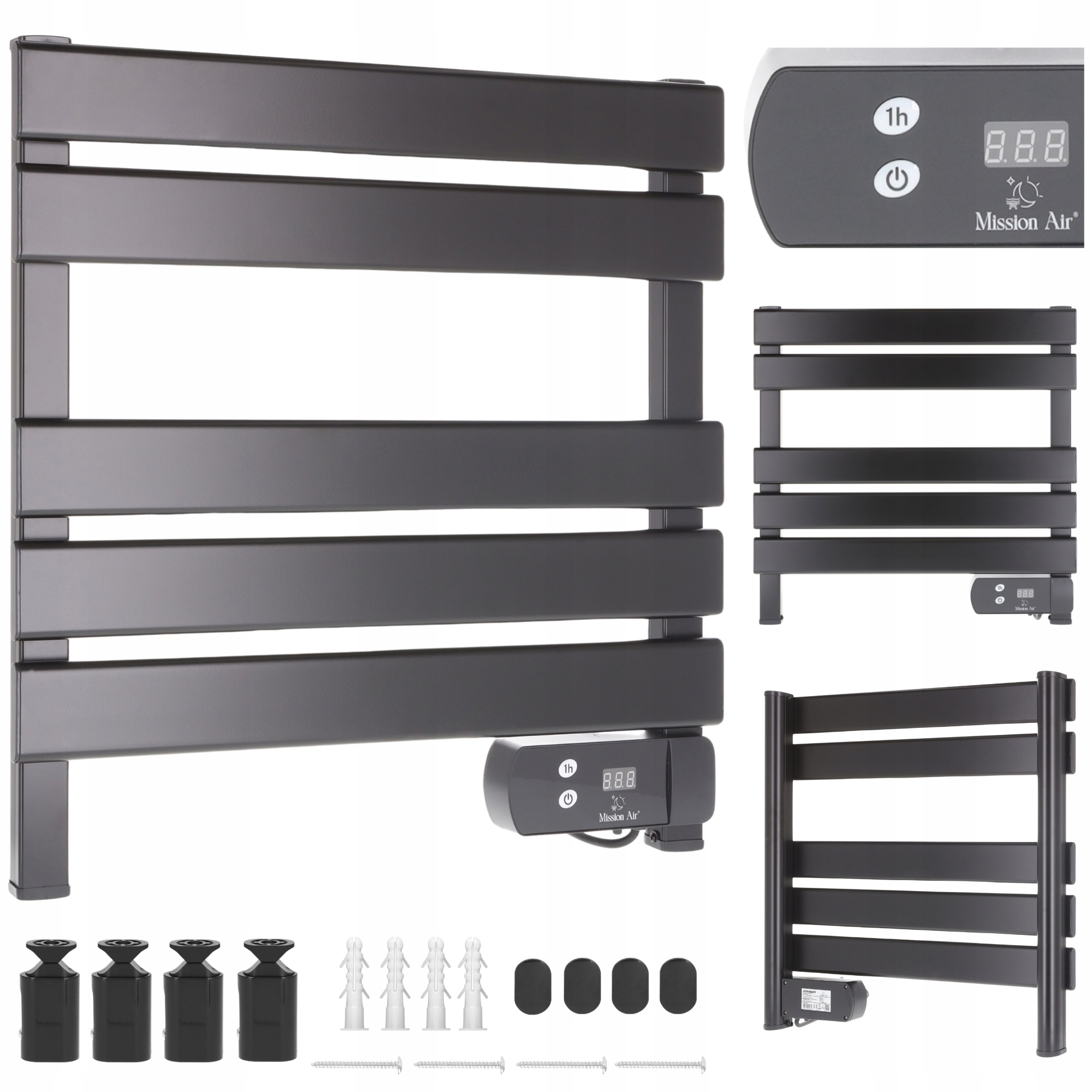 MAŁY GRZEJNIK ŁAZIENKOWY ELEKTRYCZNY drabinka suszarka timer CZARNY 150W Rodzaj elektryczny
