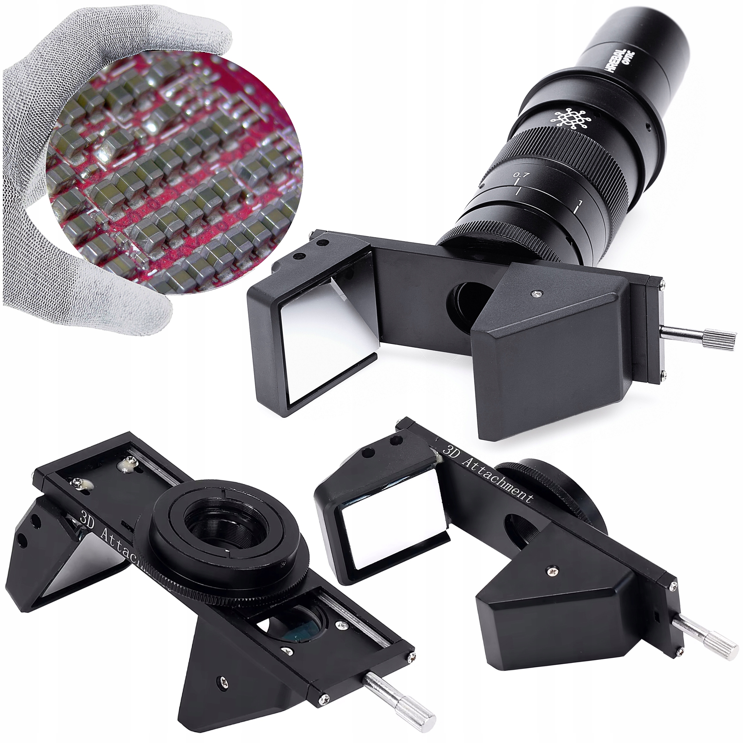 Otočný Modul 3D Adaptér Nástavec Režim 2D/3D Pro Digitální Mikroskop Techrebal