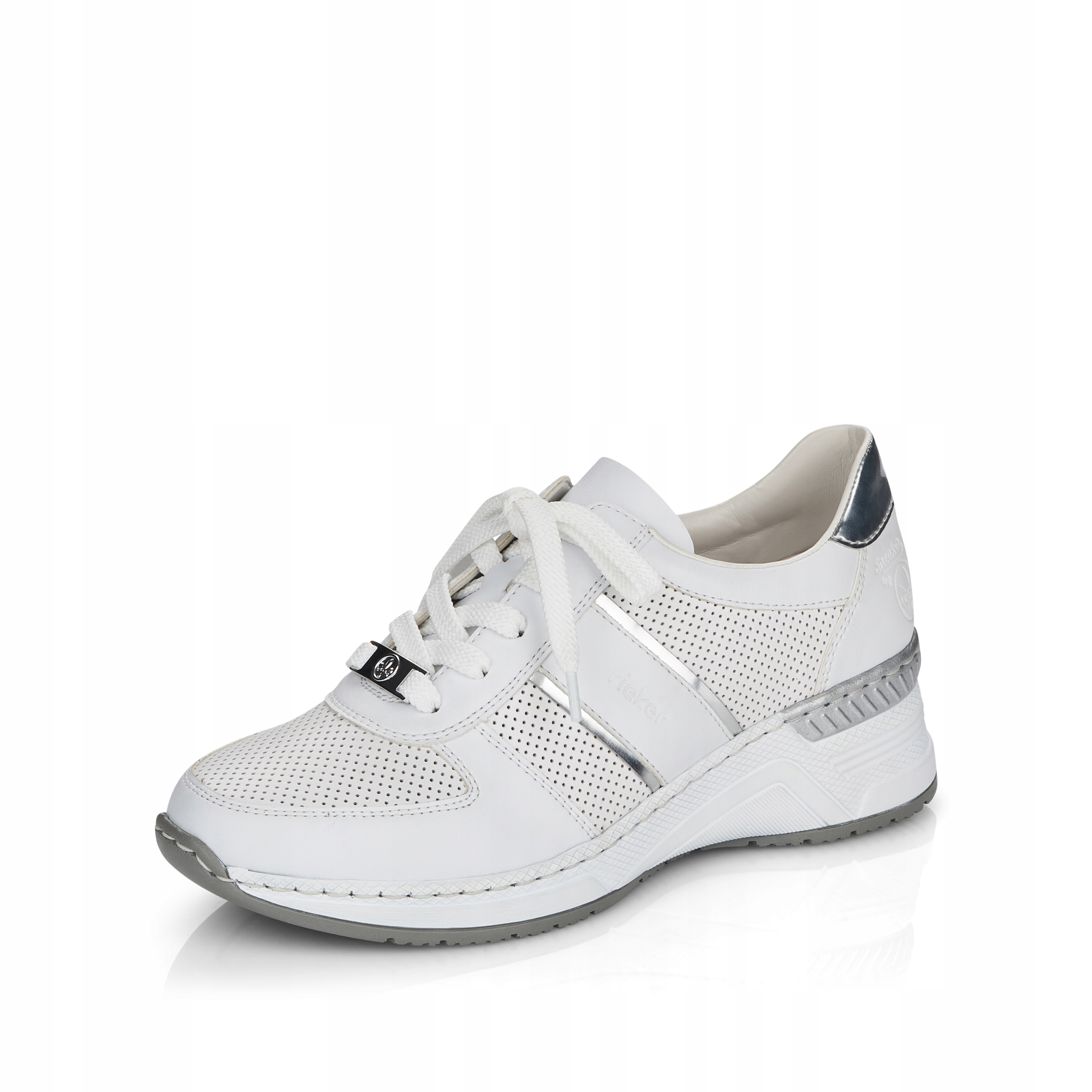 RIEKER Sneakersy, buty, półbuty białe N4315 Rozmiar 41