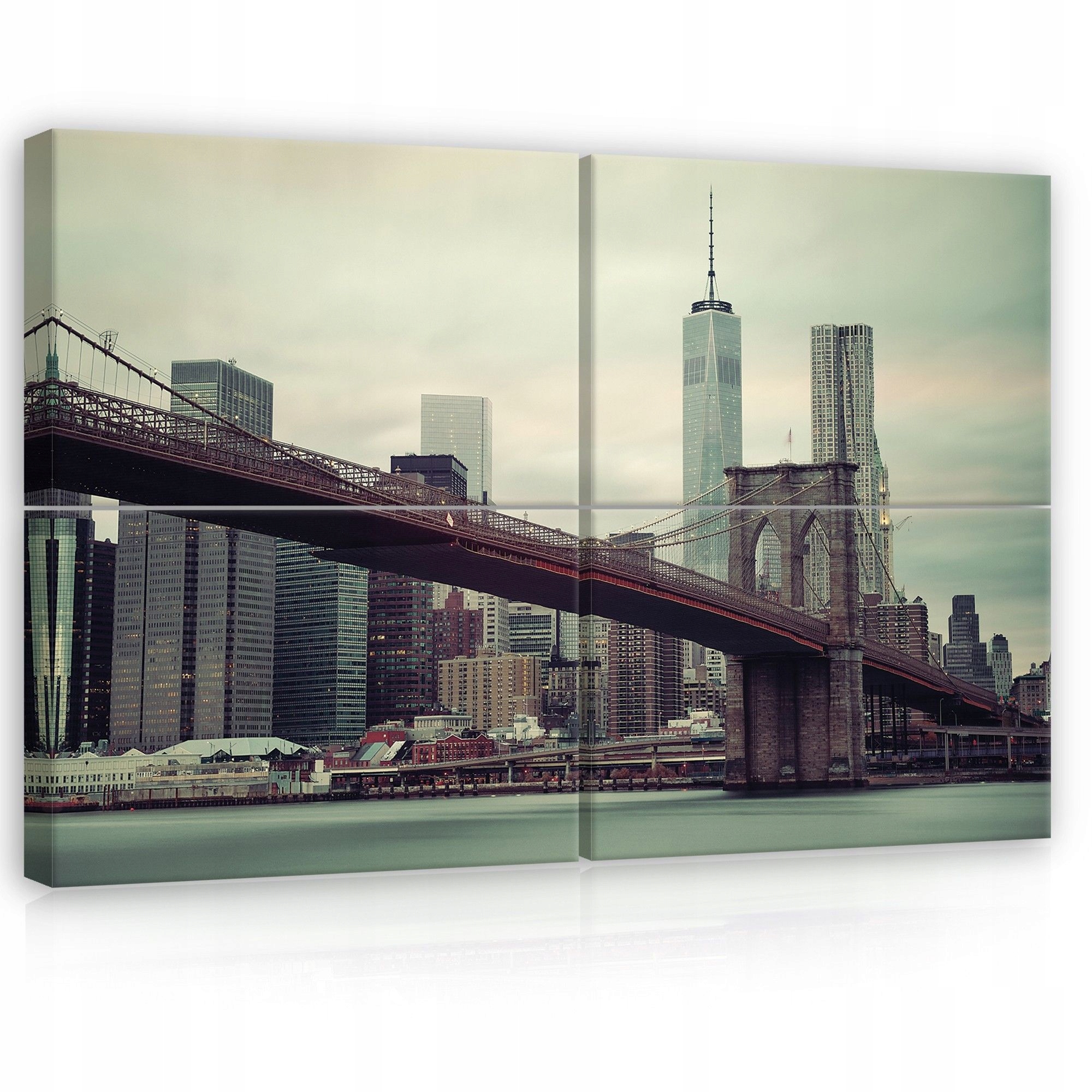 Obraz 120x80 New York Brooklynský most panoráma mrakodrapy rieka