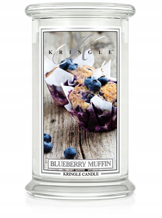 Borůvkový muffin Kringle Candle velká vonná svíčka se dvěma knoty (624 g)