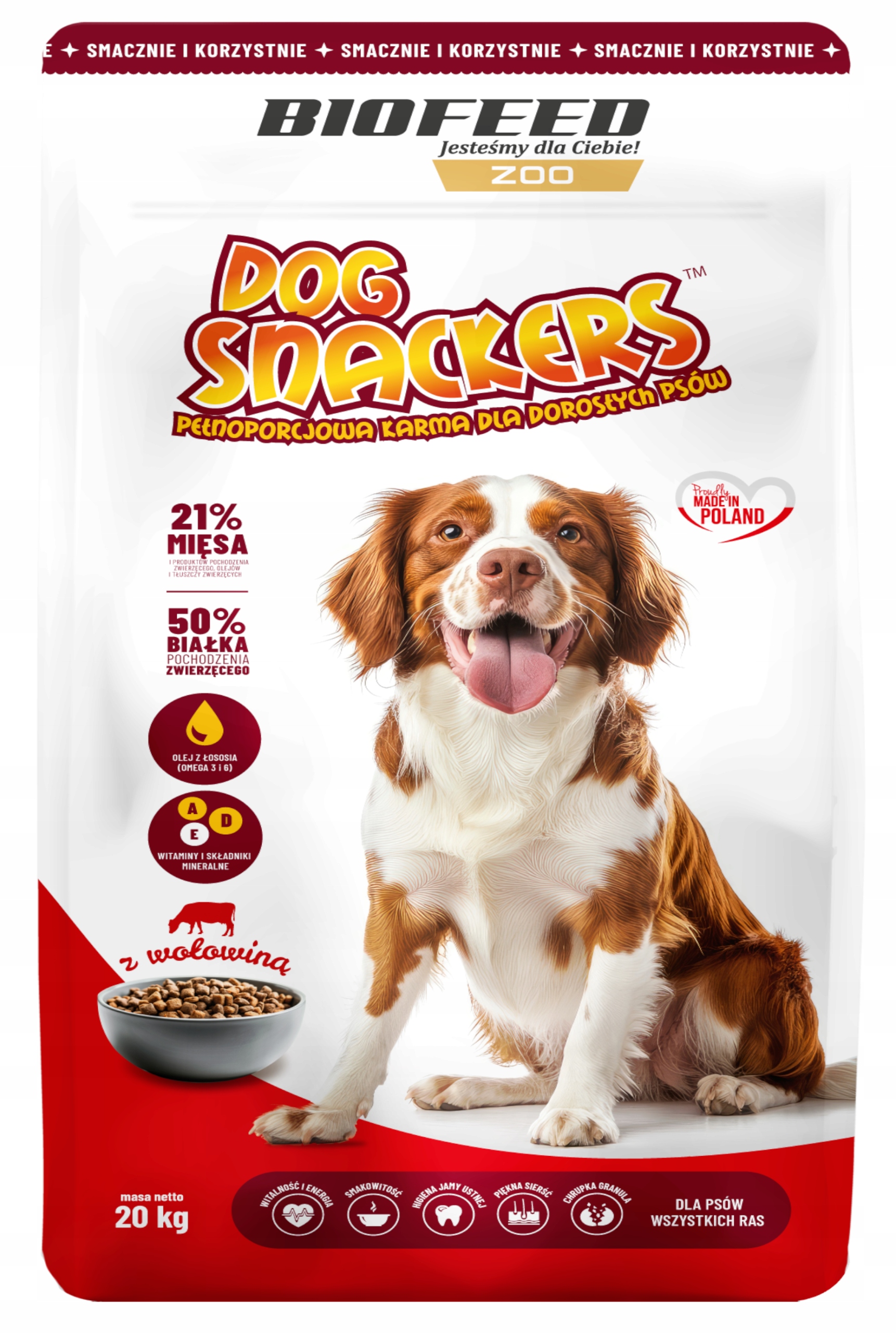 Levně Psi Krekry Biofeed Adult Hovězí 20 Kg