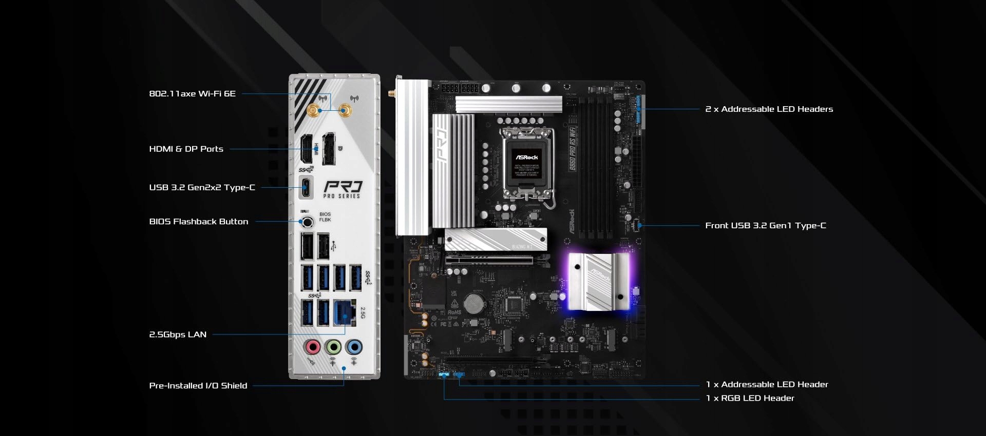 ASRock B860 Pro RS WiFi Płyta Główna Intel Core Ultra DDR5 — miniatura 6