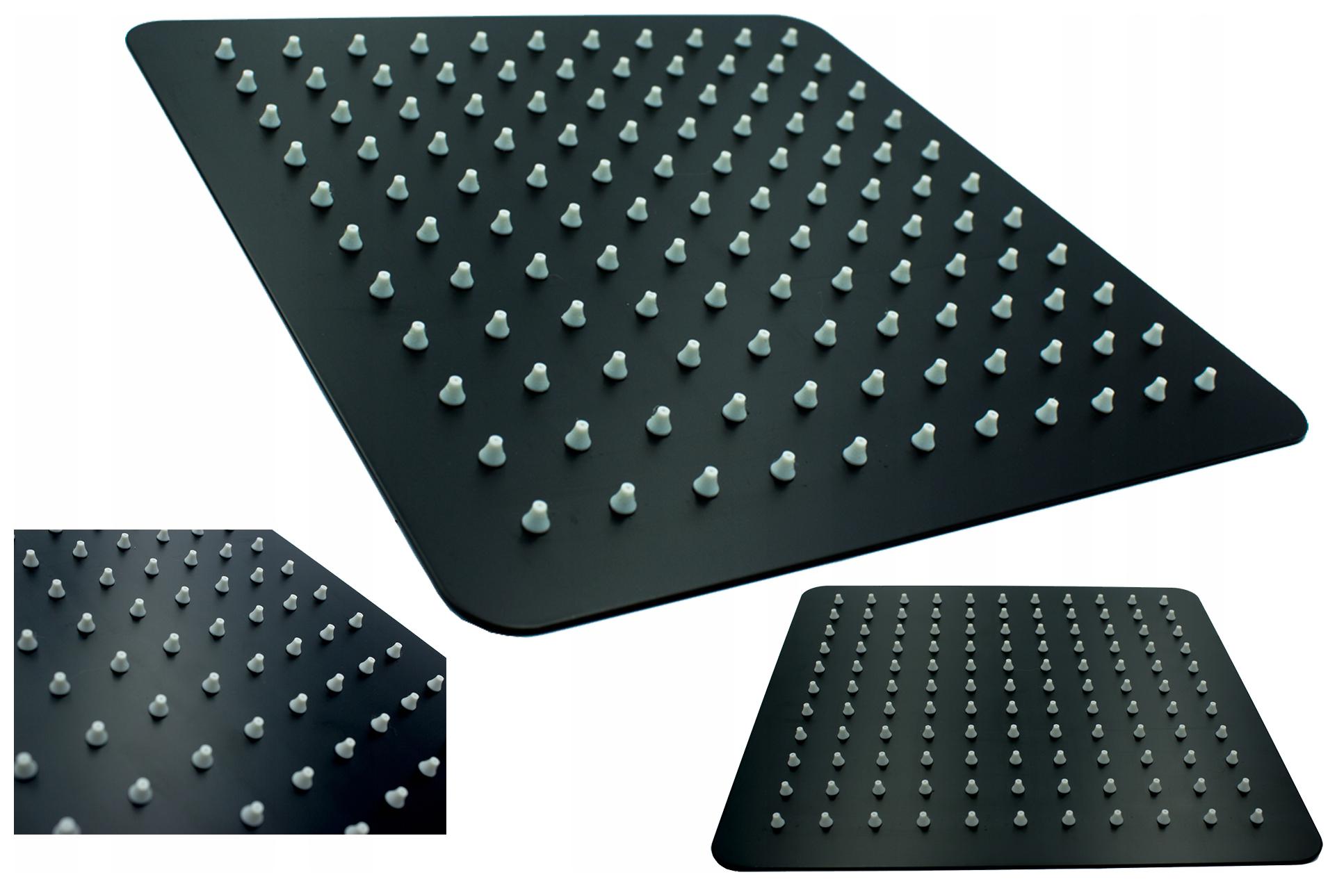 Černá Čtvercová Kovová Dešťová Sprchová Hlavice Slim 25