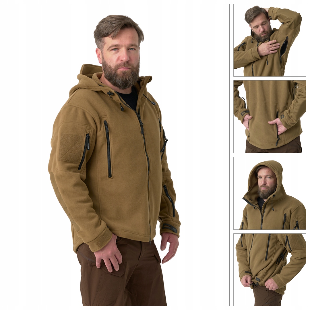 Pánská Mikina taktická mikina s kapucí Helikon s kapucí , zahřívací Fleecová Mikina Coyote Xs
