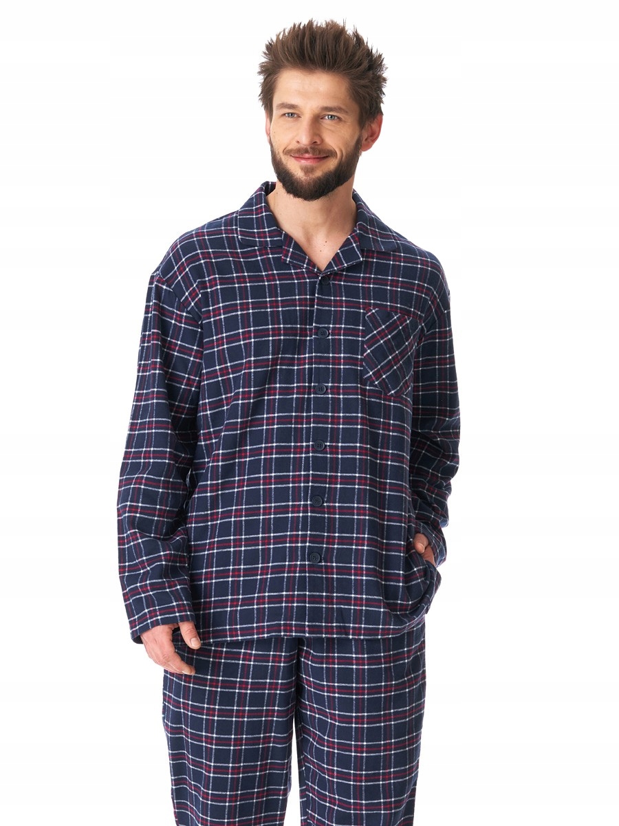 Rozpinana PIŻAMA MĘSKA FLANELOWA KEY 1414 L Kod producenta 1414