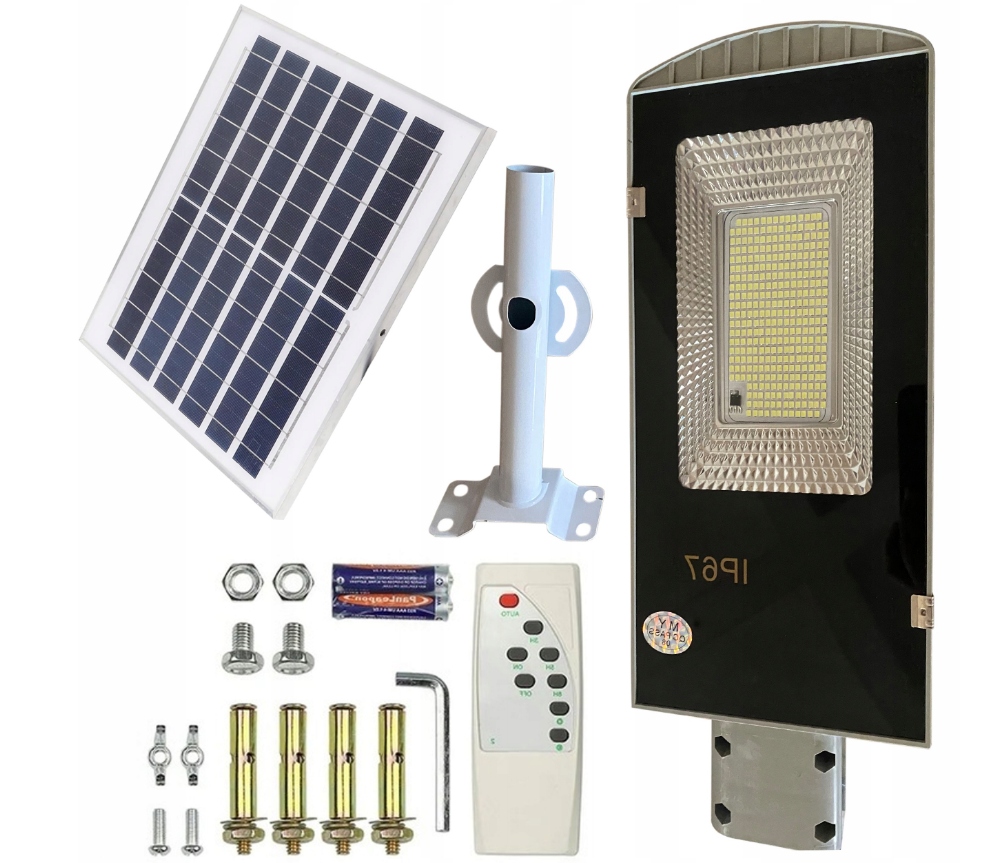 Solárna Záhradná Lampa Pouličná Lampa Na Silný Stĺp S Panelom 300 W 299 Led
