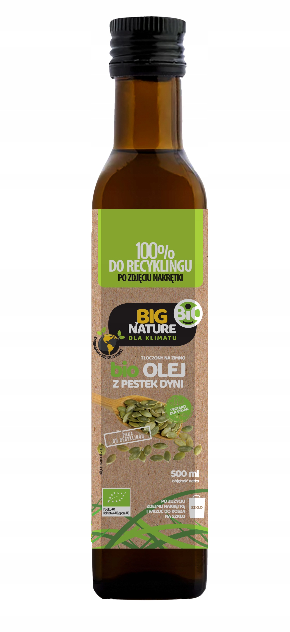Dýňový olej Bio lisovaný za studena 500 ml Big Nature