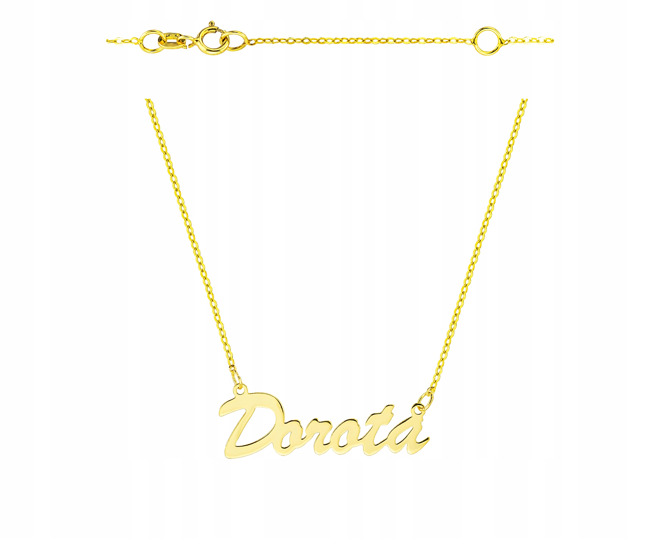 Zlatý náhrdelník 0,585 s jménem Dorota Gravírování
