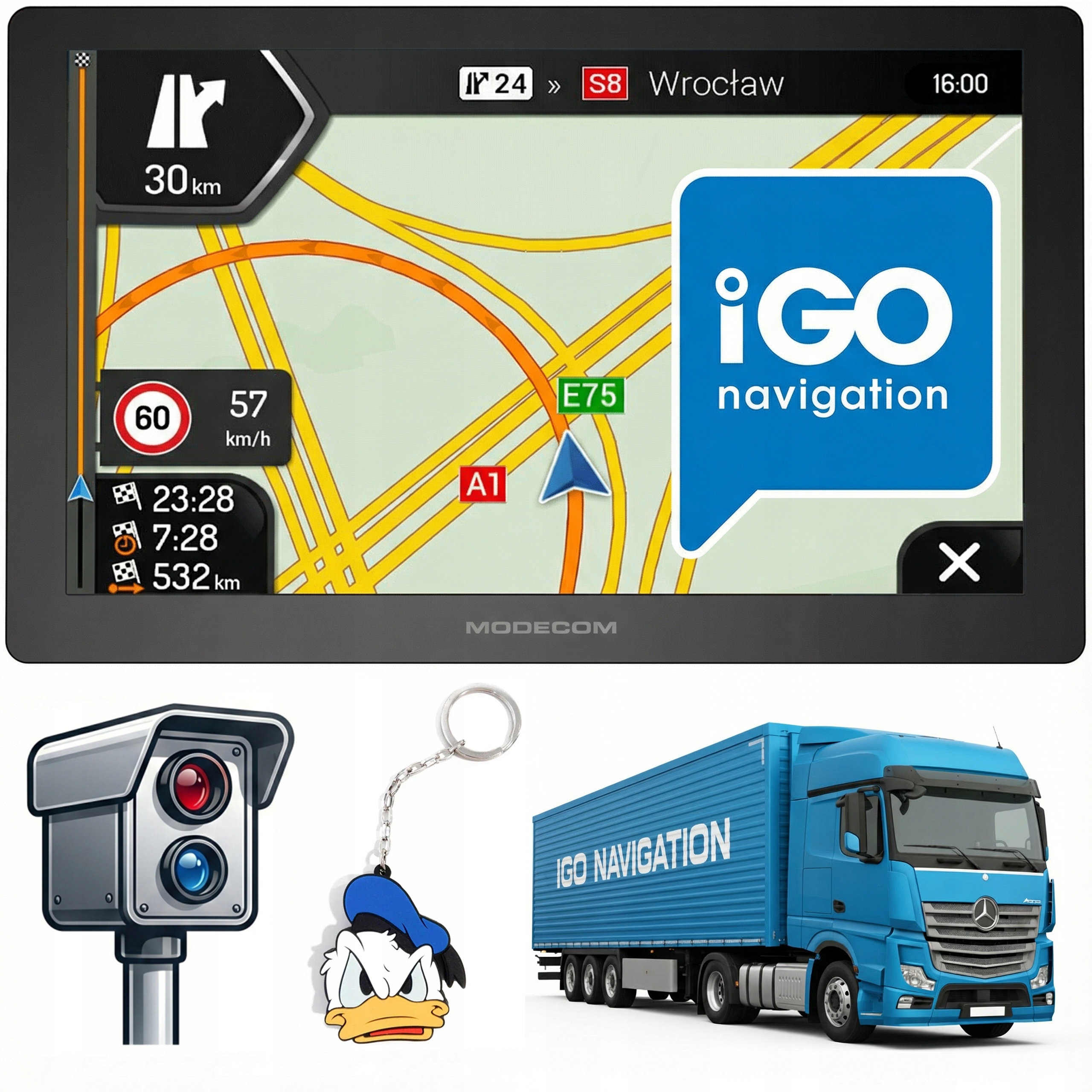 Navigácia Nákladné autá Modecom CX 5.0 iGO Primo Truck Tir Bus Fotoradary 2026