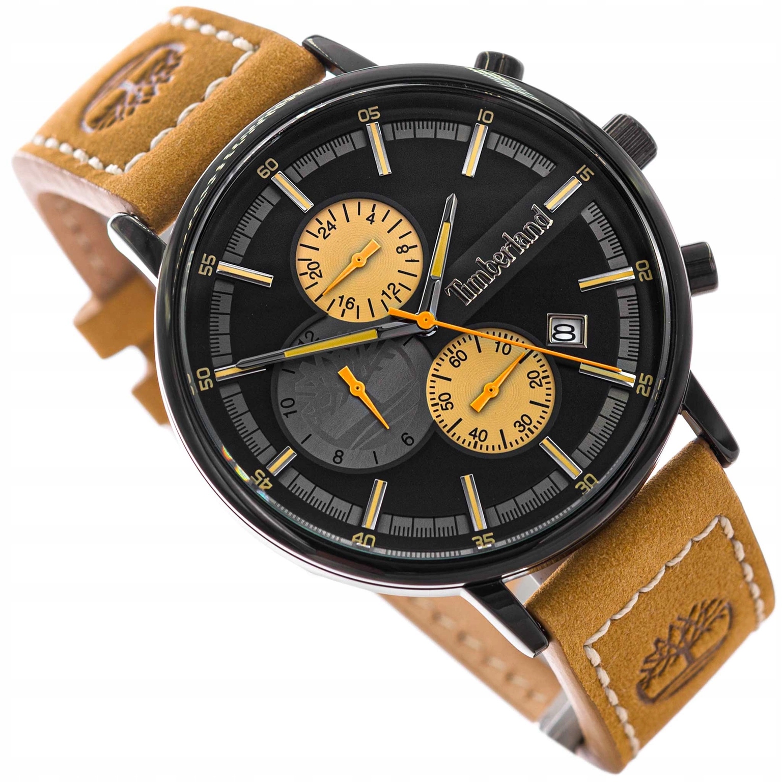 Pánské Hodinky Timberland TDWGF2182902 Hnědé S Chronografovým Řemínkem Datumovka