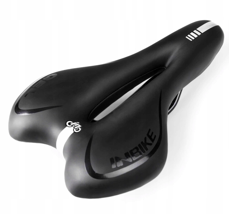 SIODŁO SPORTOWE INBIKE GEL MĘSKIE CZARNE Szerokość 150 mm