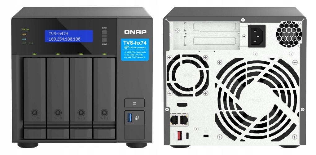 Serwer plików Nas Qnap TVS-h474-PT-8G Intel Pentium DDR4 8GB Ram