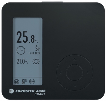 Euroster Regulátor Teploty 4040 Smart, Čierny