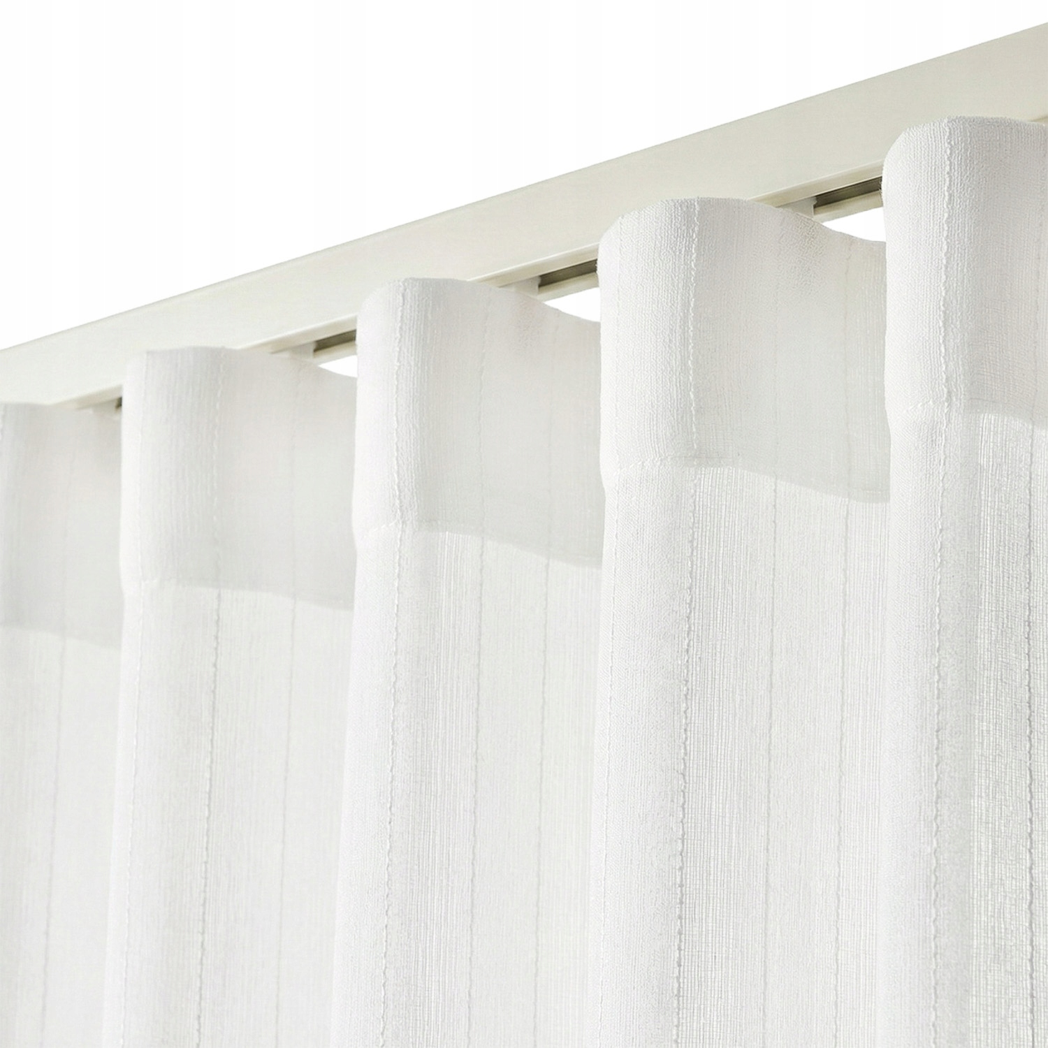 ROOM99 Firana gotowa 400x250 Biała na taśmie marszczącej Wave długa Melrosè