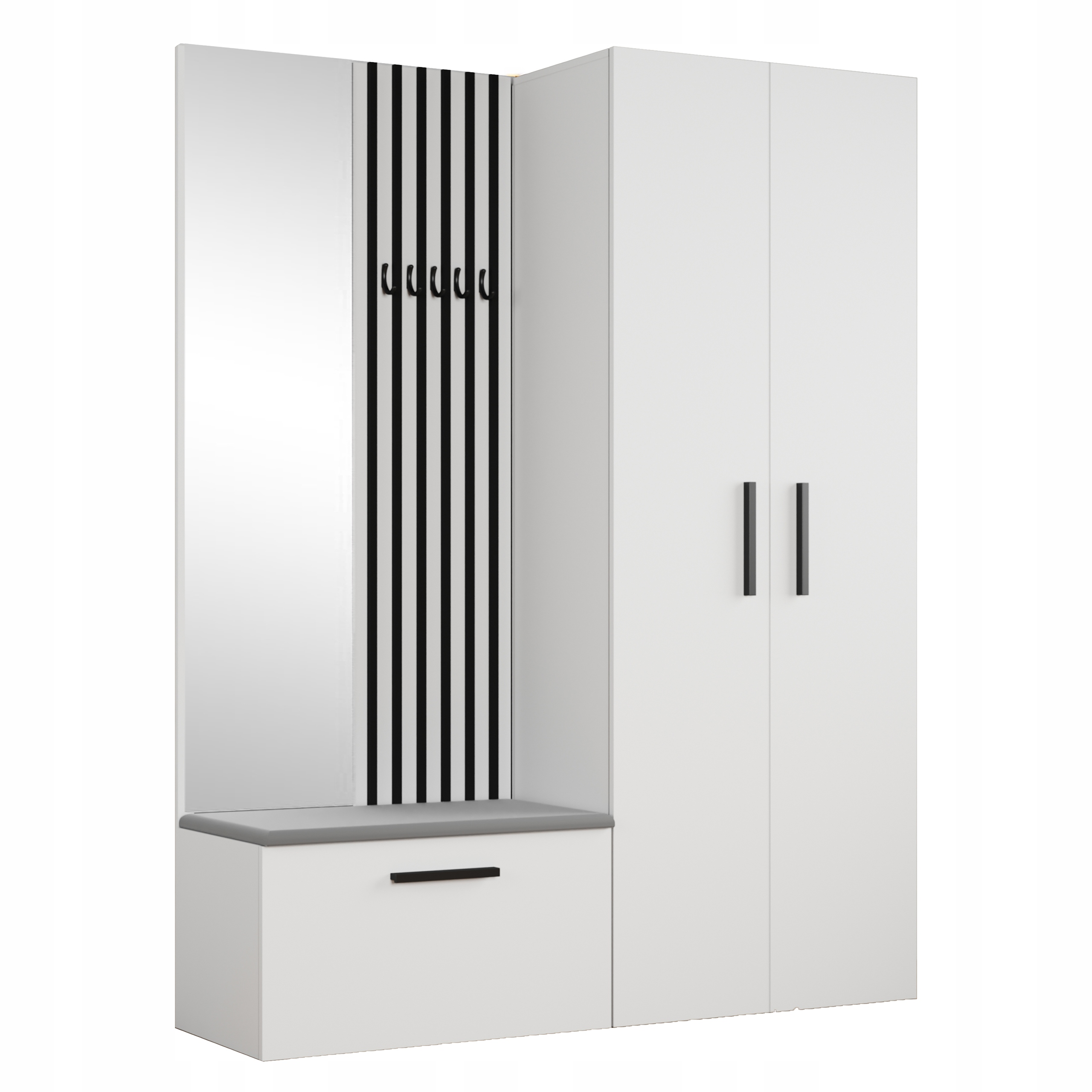 Šatní skříň Modulo 160,6/204/40 cm do předsíně Moderní bílá